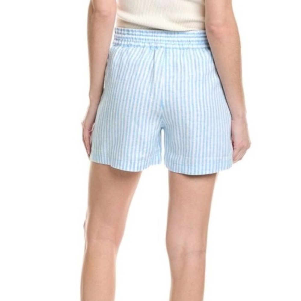 Tommy Bahama Ocean Surf High Rise Linen Easy Shorts Glass Bead Blue Stripe XL - Picture 2 of 9